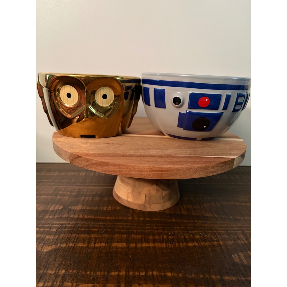 Think Geek Disney Star Wars R2-D2 & C3PO Ceremic Bowl Set EUC